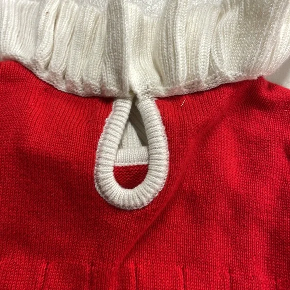 Baby red and white ruffled onesie sweater - Picture 8 of 12